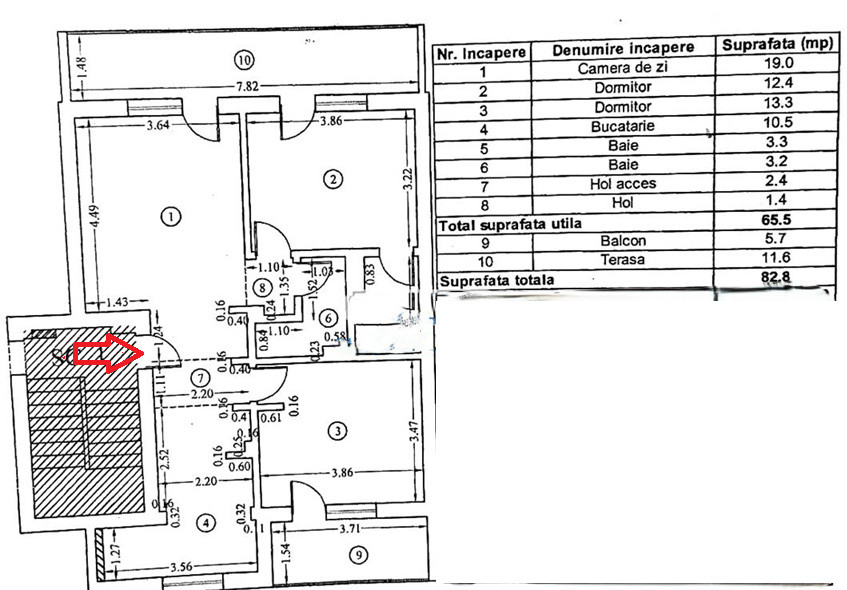 Ap. 3 camere de închiriat + parcare – 2 balcoane, 2 băi – Citadella Garden✅