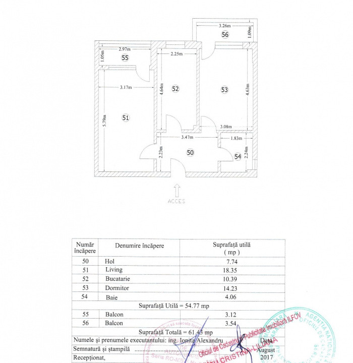 Ap. 2 cam. de închiriat - M. Residence – Lidl Rezervelor