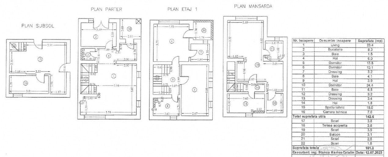 Duplex  4 camere, mobilat, curte proprie, garaj 2 locuri – Citattadella Garden