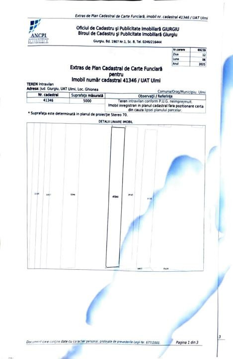 🚨 OPORTUNITATE| Teren intravilan 5.000 mp | Ghionea – Ulmi – Giurgiu |dubla D