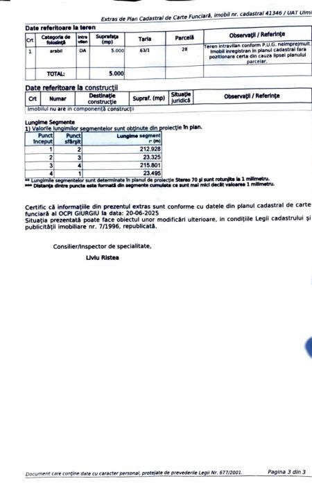 🚨 OPORTUNITATE| Teren intravilan 5.000 mp | Ghionea – Ulmi – Giurgiu |dubla D