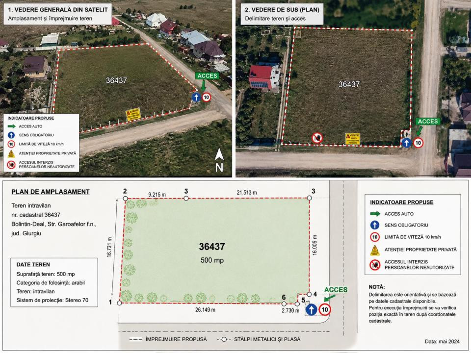 🏡 Teren 500 mp cu Autorizație de Construire + Proiect | Bolintin-Deal