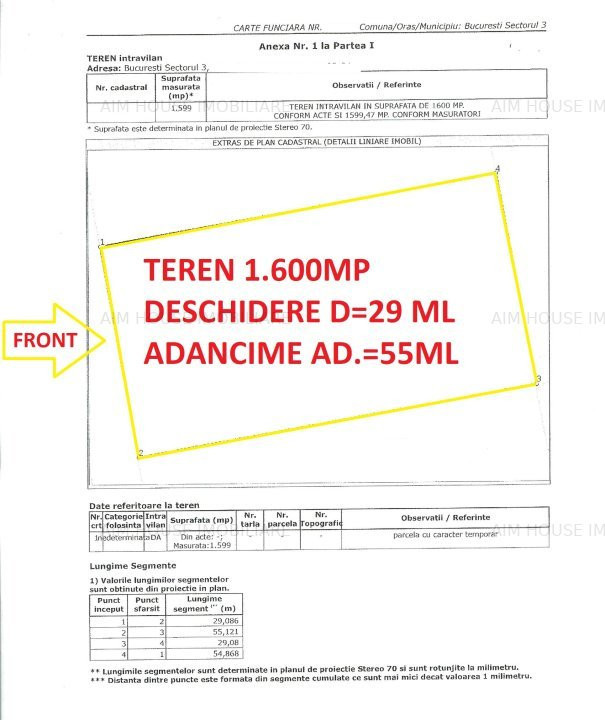 Teren 1.600mp Dristor cu PUD aprobat,D= 29ml/AD=55ml