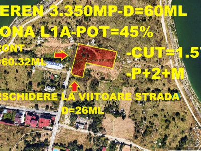 Teren 3.350mp -dubla deschidere-Lacul Morii-Uverturii
