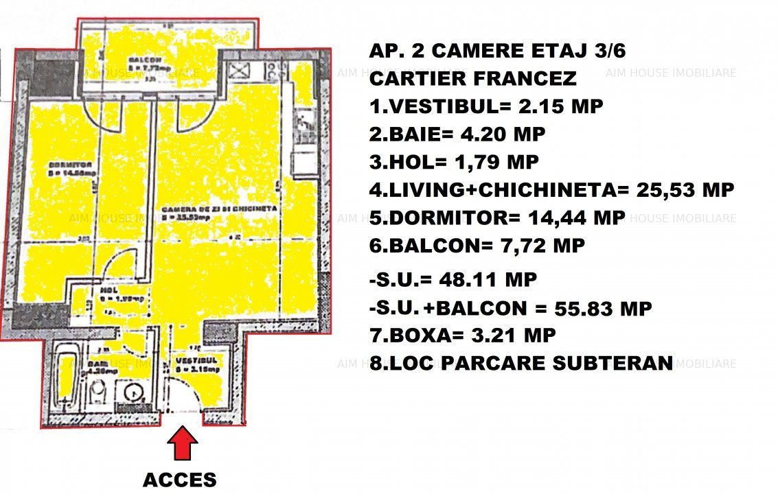 Cartierul Francez- Herastrau,Ap. 2 cam.+boxa si loc de parcare incluse