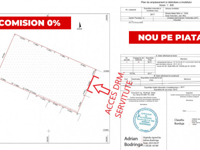 Pipera-Matei Millo-teren 3600mp-Drm. servitute proprietate-CU construire 2024