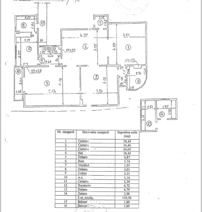 Apartament 4 camere, 117 mp,etaj 1, ultracentral – P-ța Sfinții Voievozi, ASE