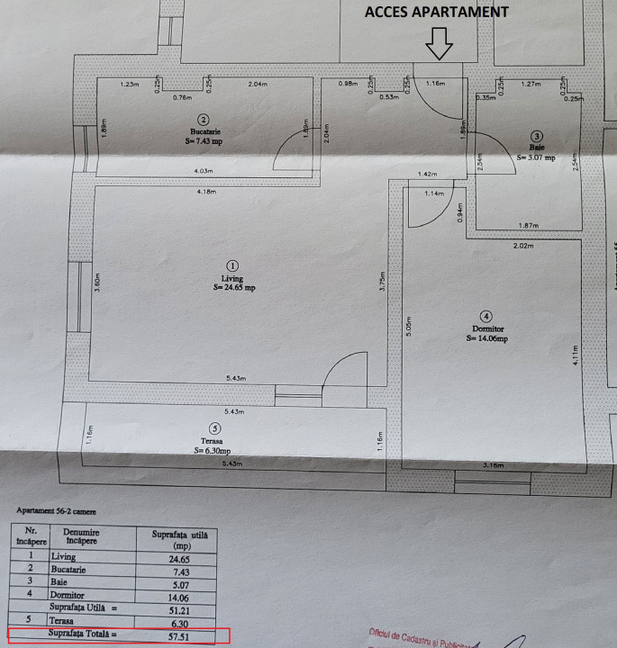 Tineretului Ap. 2 Cam. Dec. de Închiriat –57,51 mp, Parcare proprie